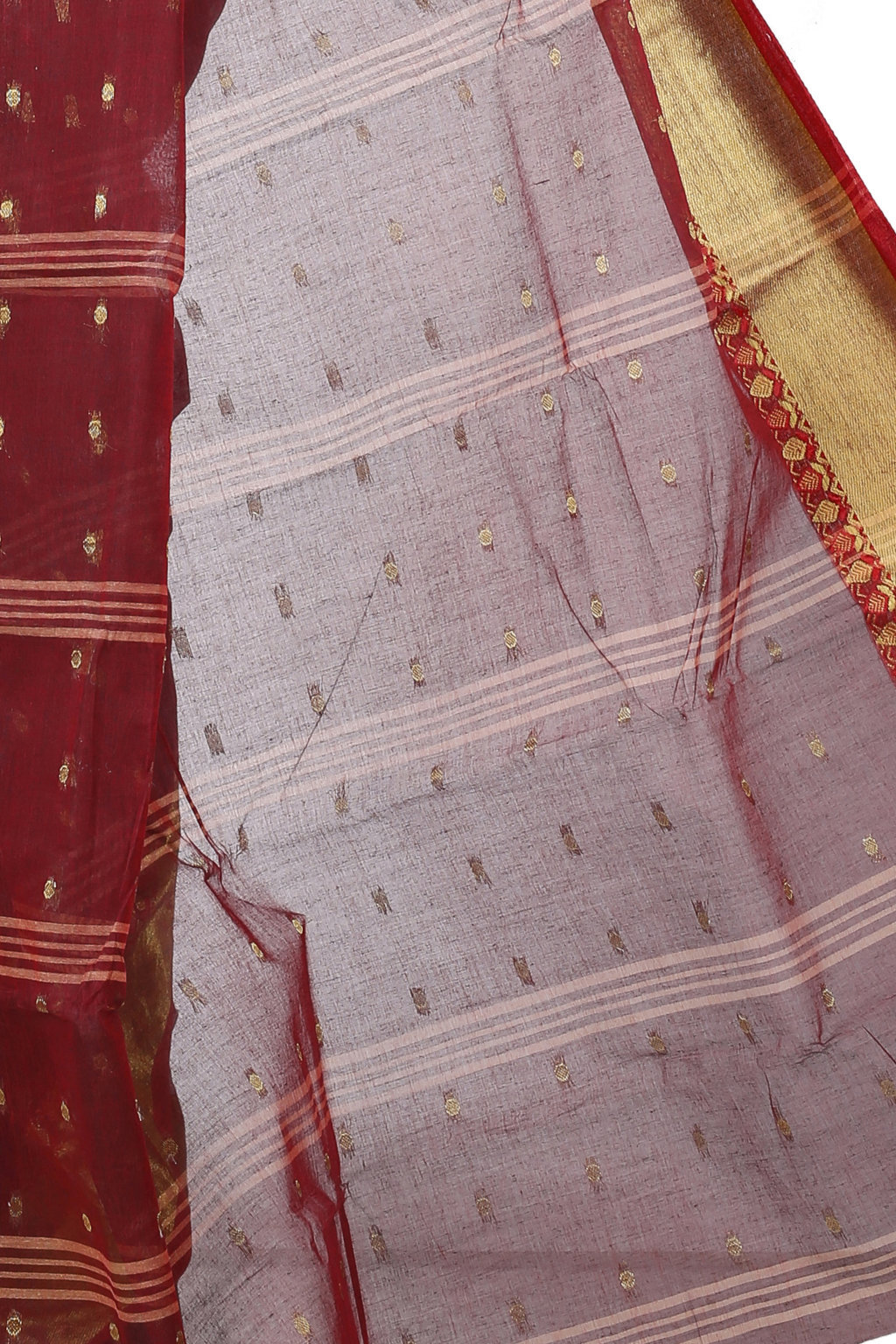 Brown Pure Cotton JoriPar Tant Saree (5173)